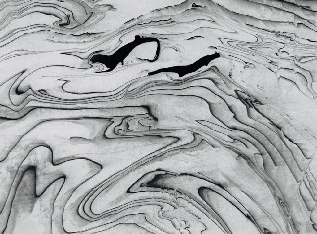 Black and white suminagashi marbled paper