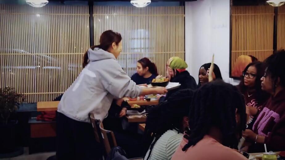 Guests enjoying the Kikusui Funaguchi tasting event at WARUDE's Crown Heights location