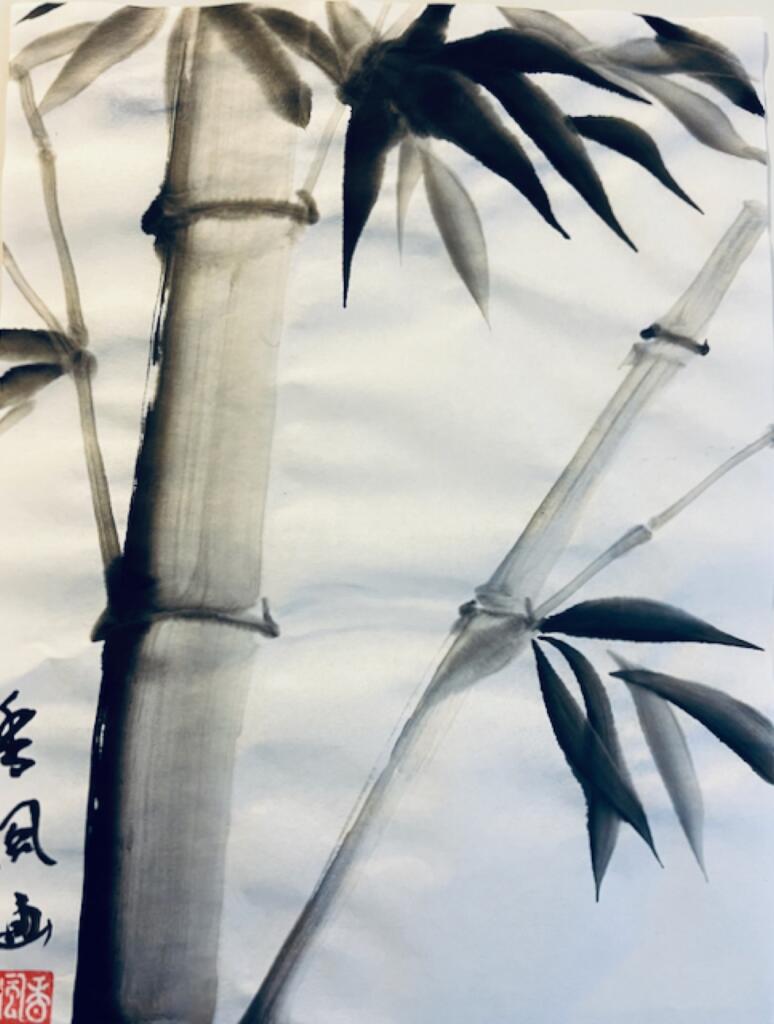 Sumi-e painting of bamboo